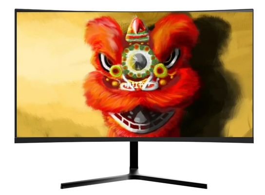 Monitor per computer a schermo curvo da 24 pollici senza lampeggianti con alto rapporto di contrasto e luminosità